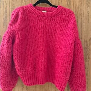 a new day Chunky Knit Crewneck Sweater in Hot Pink